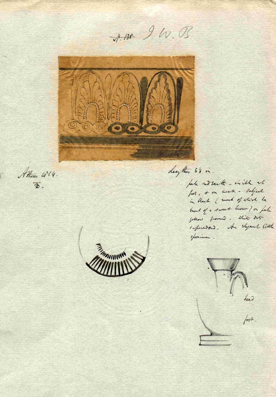 (138) Sketches of lekythhos neck, base, pattern
